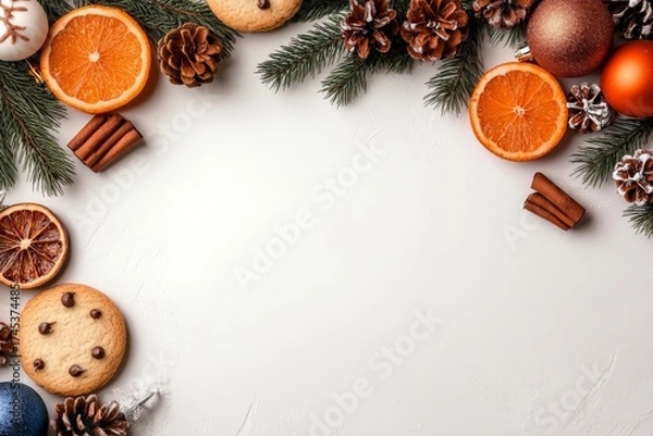 Fototapeta Oranges and branches. Generative AI