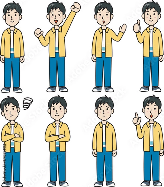 Obraz 人物素材　男性　青年　大学生　家族　