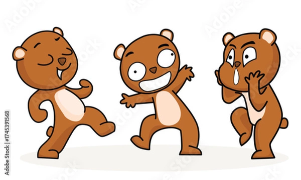 Obraz bear mascot with separate background