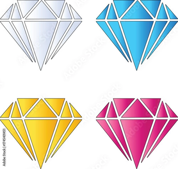 Fototapeta blue diamond icon logo