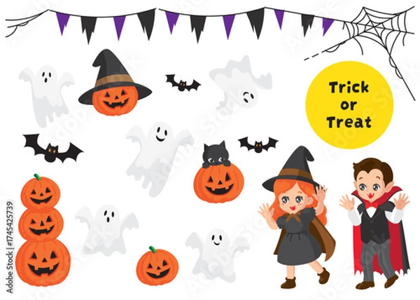 Obraz halloween characters set