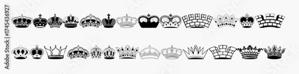 Obraz intelligence crown icon set