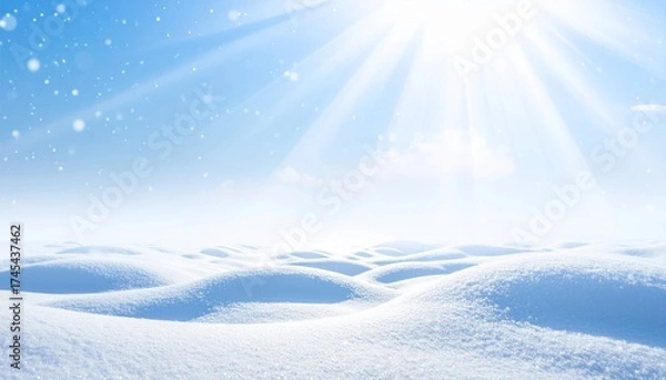 Obraz Winter Wonderland - Snow-Covered Landscape Under Sunlight.