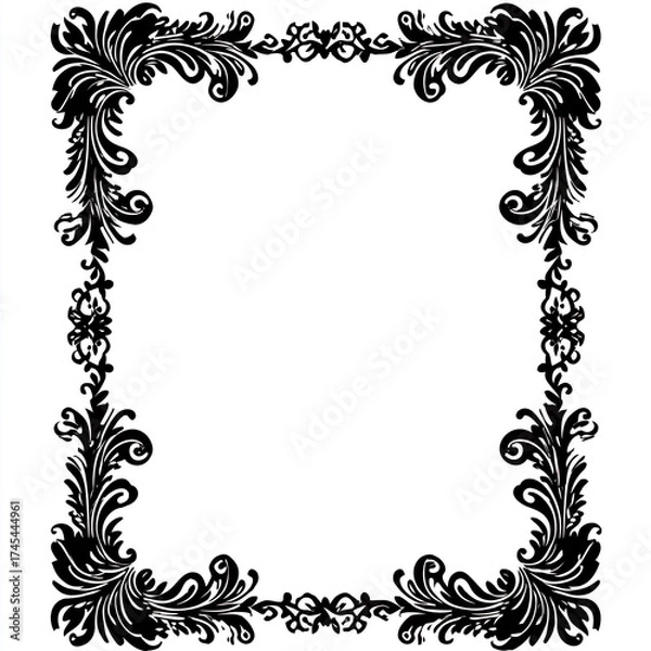 Fototapeta Vintage Ornamental Corner Frame Decoration Vector