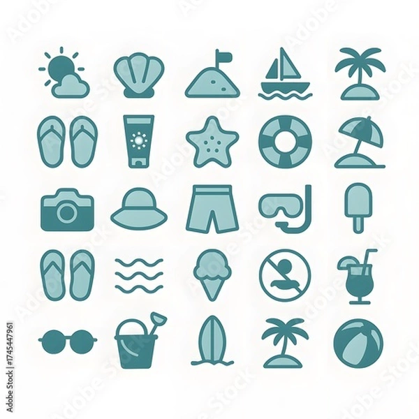 Obraz 25 Beach Icon Pack