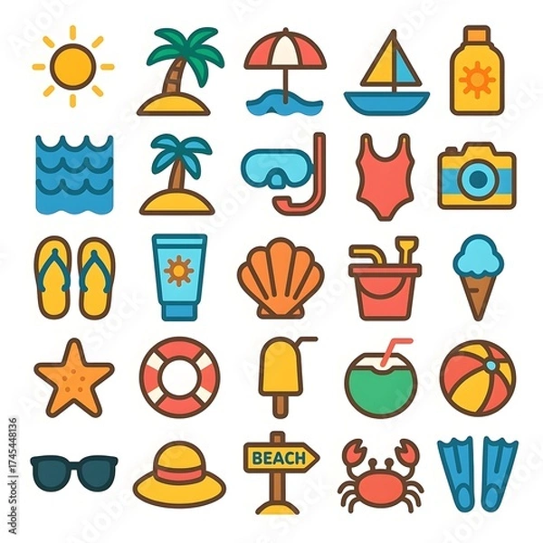 Obraz 25 Beach Icon Pack