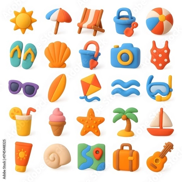 Obraz 25 Beach Icon Pack