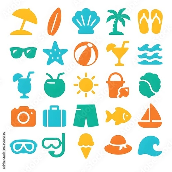 Obraz 25 Beach Icon Pack