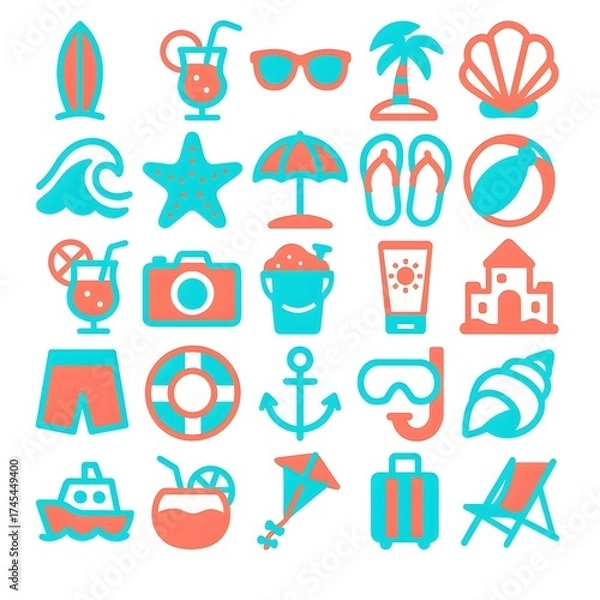 Obraz 25 Beach Icon Pack