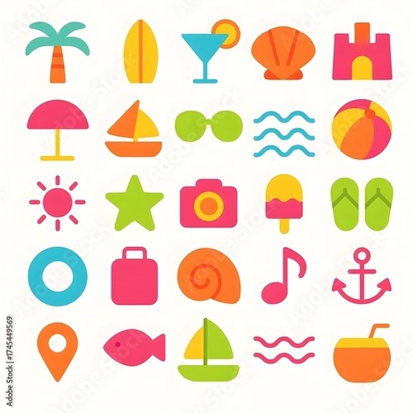 Obraz 25 Beach Icon Pack