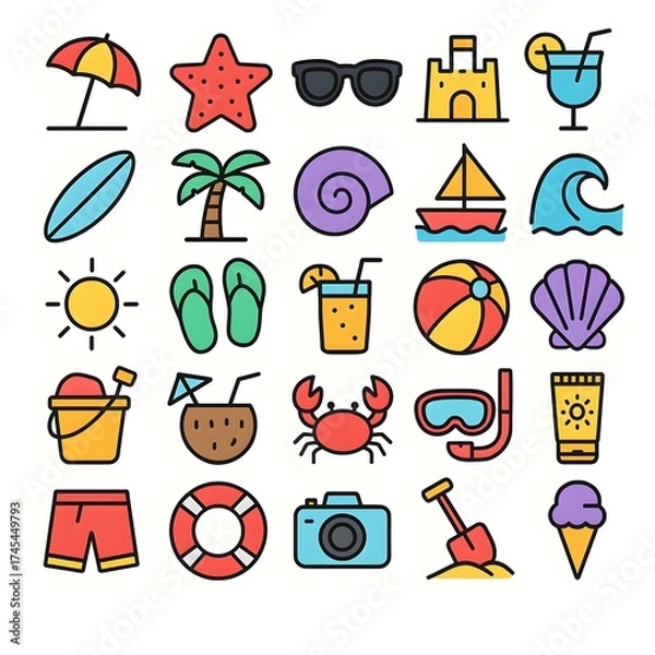 Obraz 25 Beach Icon Pack