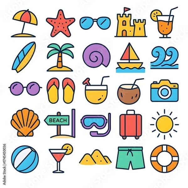 Obraz 25 Beach Icon Pack