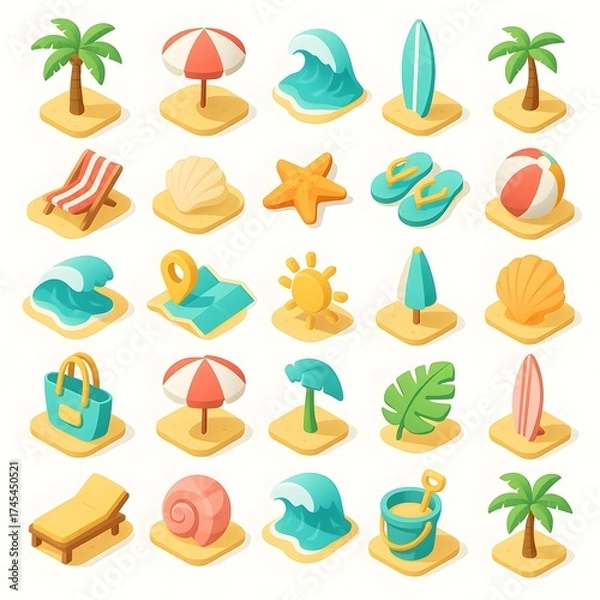 Obraz 25 Beach Icon Pack