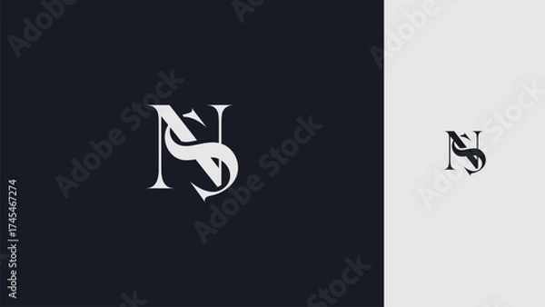 Obraz NS initial letter logo