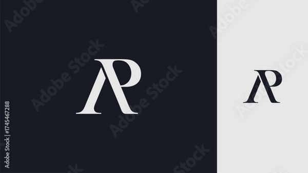Obraz AP initial letter logo