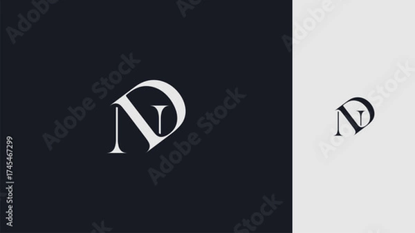Obraz ND initial letter logo
