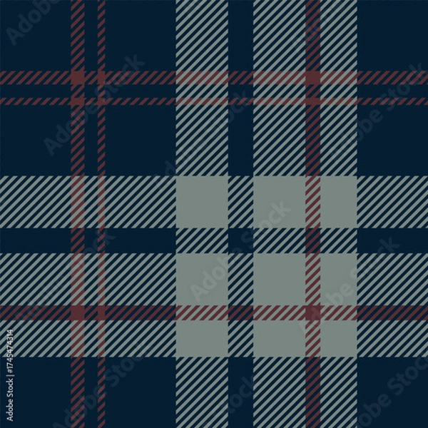 Obraz Navy blue pattern seamless tartan check plaid, fabric swatch for skirt, tablecloth, blanket, duvet cover