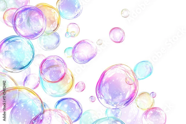 Fototapeta Multicolored soap bubbles