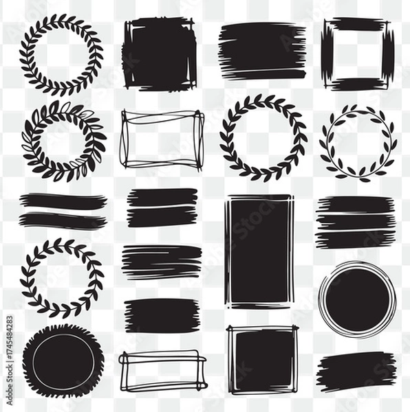 Obraz Doodle style frames and elements