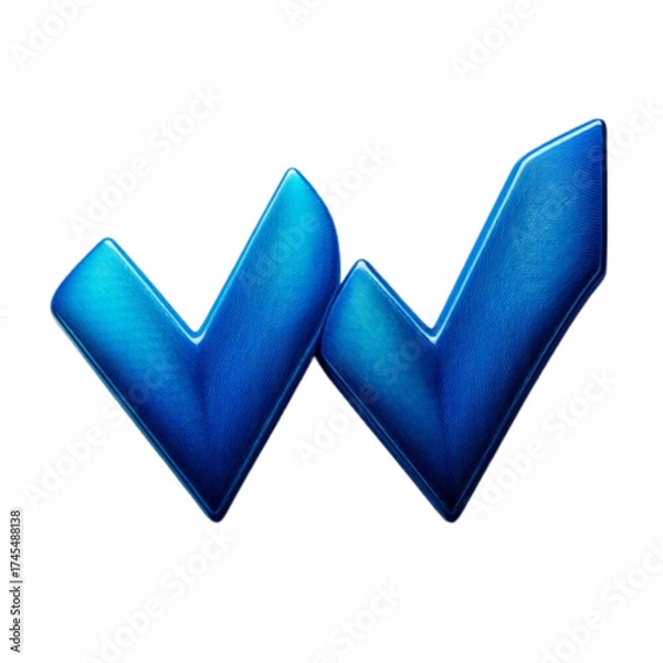 Fototapeta Bundle of Blue Check Mark Icons for Social Media and Apps, Isolated on Transparent Background.