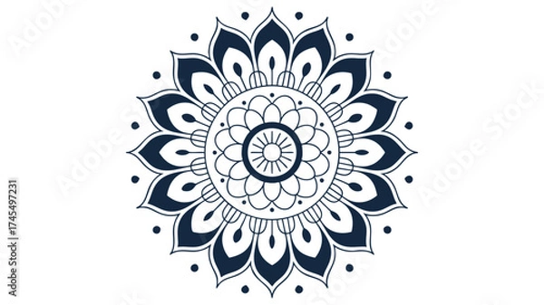 Fototapeta Intricate circular mandala design with dark accents and geometric patterns