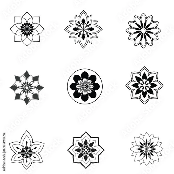 Fototapeta Abstract minimalist logotype mandala with a vector design