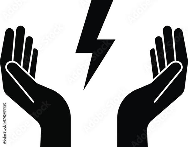 Fototapeta Lightning bolt illustration vector graphic scalable eps icon symbol power energy