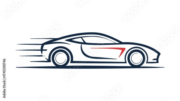 Fototapeta Sleek sports car design symbolizing speed and automotive excellence dynamic motion graphic