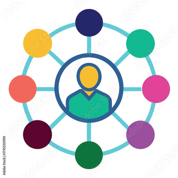 Obraz social network connection icon