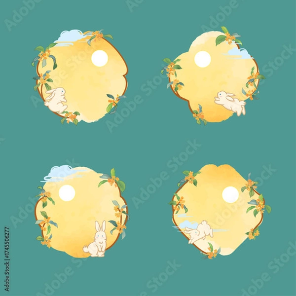 Obraz Chinese Mid-Autumn Border Rabbit