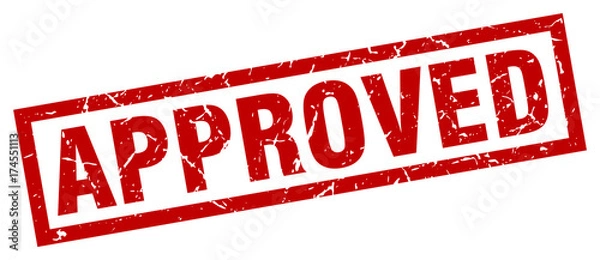 Fototapeta square grunge red approved stamp