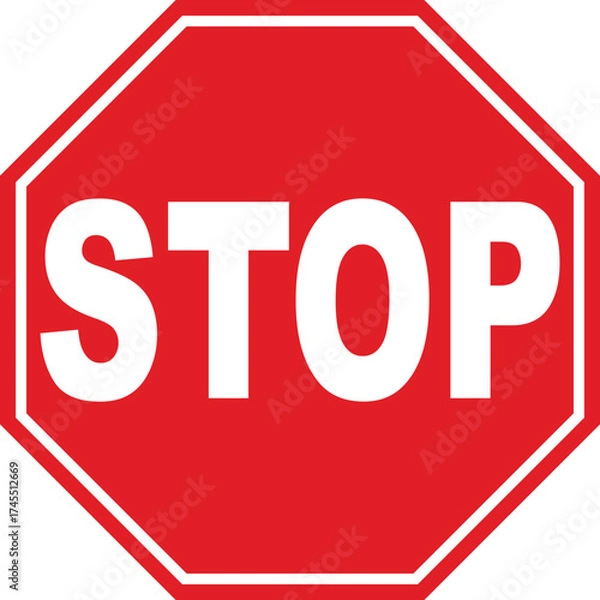 Fototapeta Stop Sign Scalable SVG Vector Graphic with Editable Paths and Layers for Web, UI Design, Digital Art, and Print Applications