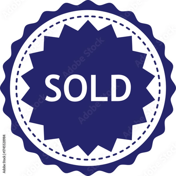 Obraz Sold Badge Vector Icon Label Stamp Design