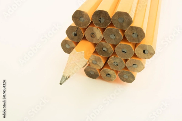Obraz Yellow Pencils Bundle Standing out in a Crowd