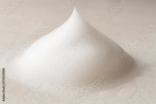 Fototapeta Soap Foam and Bubbles on White Background