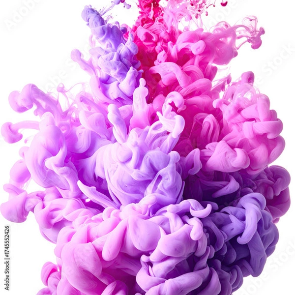 Fototapeta Swirling vibrant cloud of colorful paint against a black backdrop, creating an abstract art