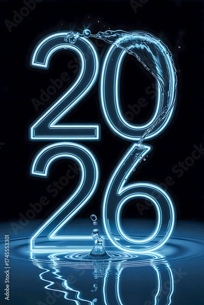 Fototapeta Futuristic Water Glow 2026 Design