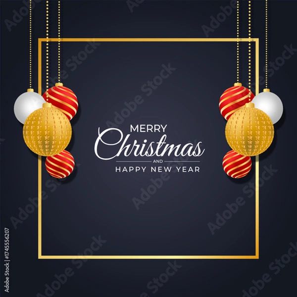 Obraz Modern christmas background with christmas balls