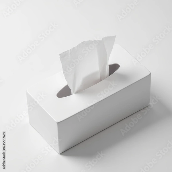 Obraz Soft tissues in sleek white box, perfect for home or office use, providing comfort and convenience for everyday needs