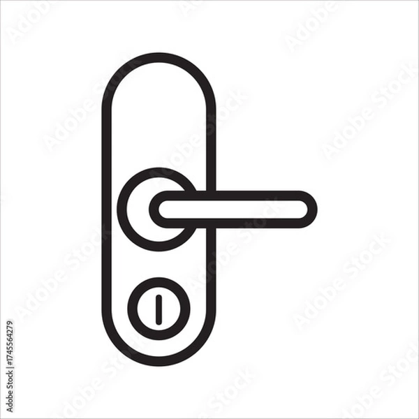 Obraz Door handle icon. Smart house security systemPrint