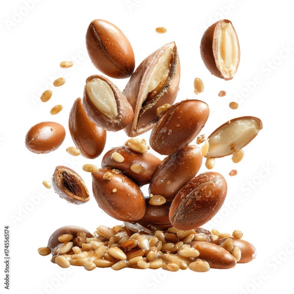 Fototapeta argan nuts png falling argan nuts png seeds visible png argan seeds png cosmetic ingredient png transparent background image