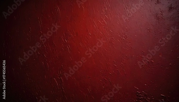 Fototapeta Deep red, textured, abstract background with rough, painted surface