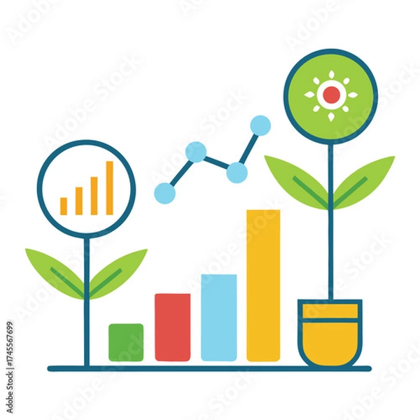 Obraz Financial Growth Icons