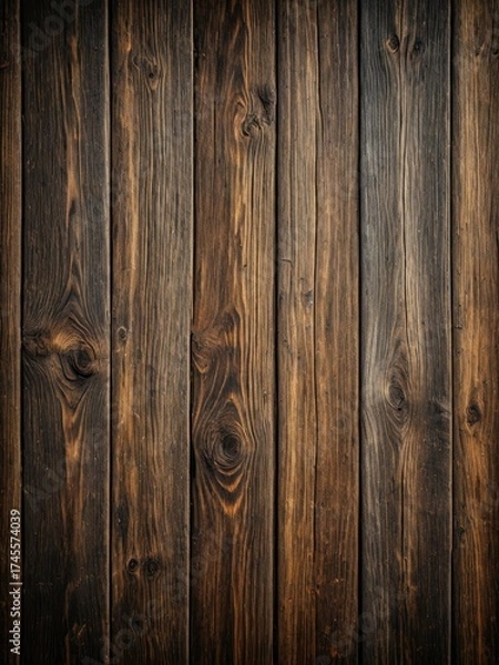 Fototapeta Vertical wooden planks, rustic texture, brown tones