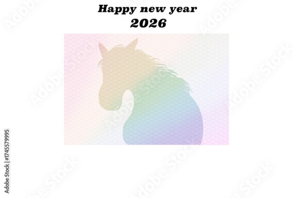 Fototapeta 横を向いた馬のイラスト年賀状