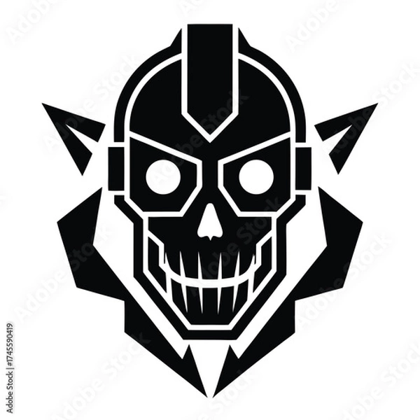 Obraz skull   logo on white background