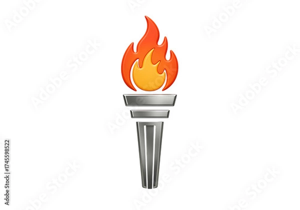 Fototapeta Burning torch isolated on transparent background