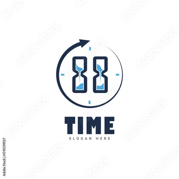 Fototapeta time logo icon vector template
