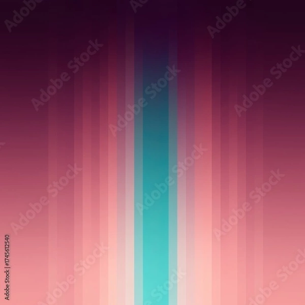 Fototapeta Abstract vertical gradient of pink and purple with a bright teal light beam in the center