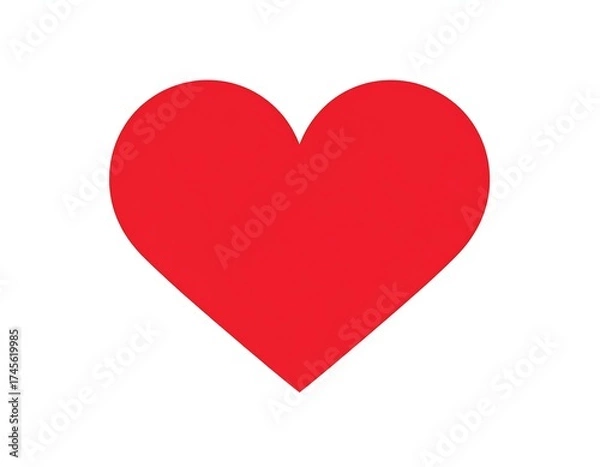 Fototapeta Simple red heart shape on white background